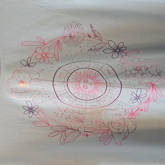 ELECTRIC PINK BRAND WOMENS BLUE ZODIAC SIGNS CROP TOP TEE-SHIRT SIZE XL - Picture 2 of 16